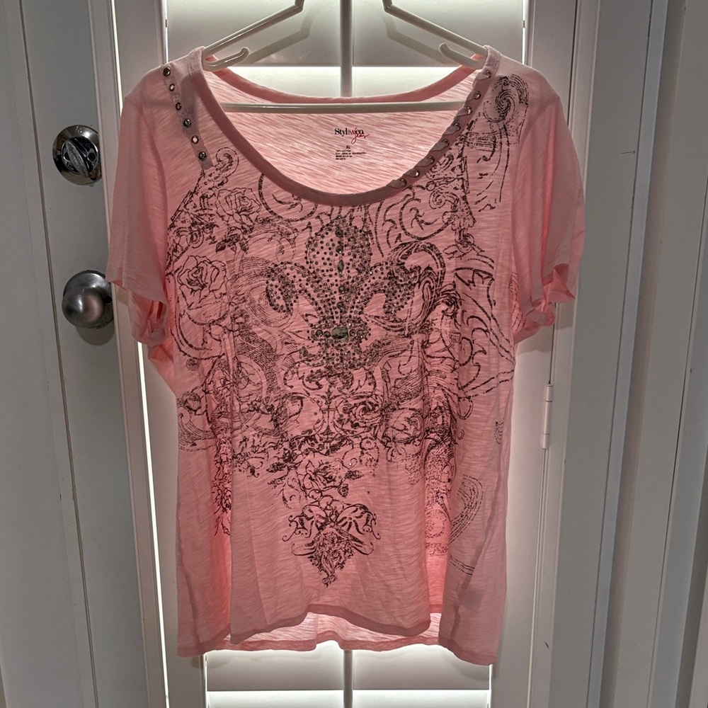 Relativity Pink Short Sleeve Tee with Graphic Design